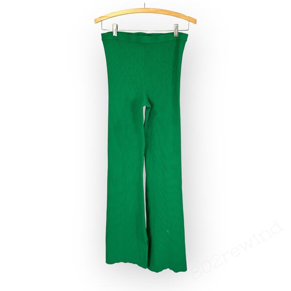 2 Medium H&M Stretch Pants • Taupe Velour Sweat WideLeg • Kelly Ribbed Flare - Picture 2 of 6